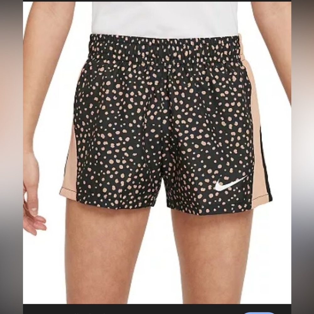 Nike girls Black and Tan Athletic Shorts